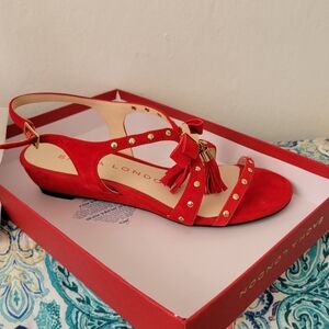 Sacha London leather sandals 7 red new